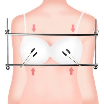 Schwerer Stahl Rack Kompaktor Brustfesselung Harte Tittenfesseln Metall-Brustwarzenklemmen Weibliches Erwachsenen-Sexspielzeug für Frauen