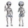 Funny Alien Statue Sculpture Garden Landscaping Yard Art Ornament Resin Beer Drinking Alien Sculpture Desktop Decoration