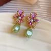Ear Jewelry Flower Stud Earrings Light Luxury Sweet Drop Earrings Bohemian Earrings Women  Gift