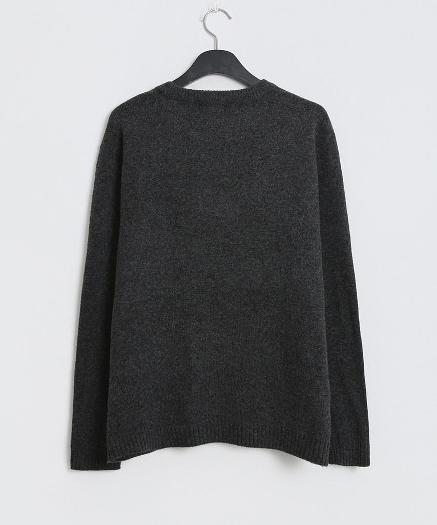 Seuteulaikeu Fine Blend Classic Crew Neck Knit (Charcoal)