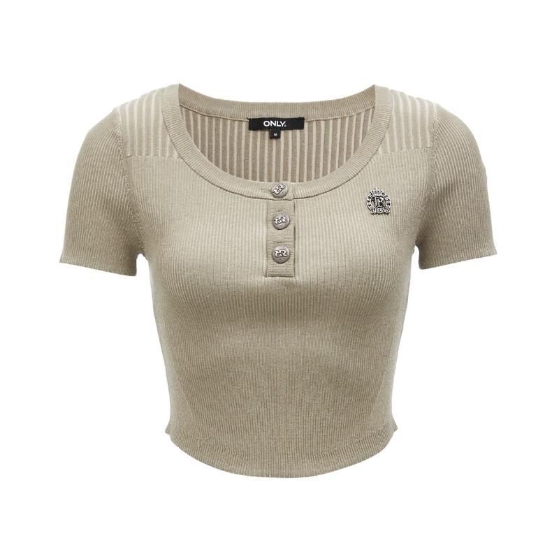 ONLY Women's 2024 Spring Slim Fit Round Neck Short Sleeve Knit Top