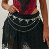Punk Style Spider Web Pendant Multi-Layer Body Chain Vintage Crescent Moon Joint Waist Chain for Women Men Unisex Streetwear Accessory