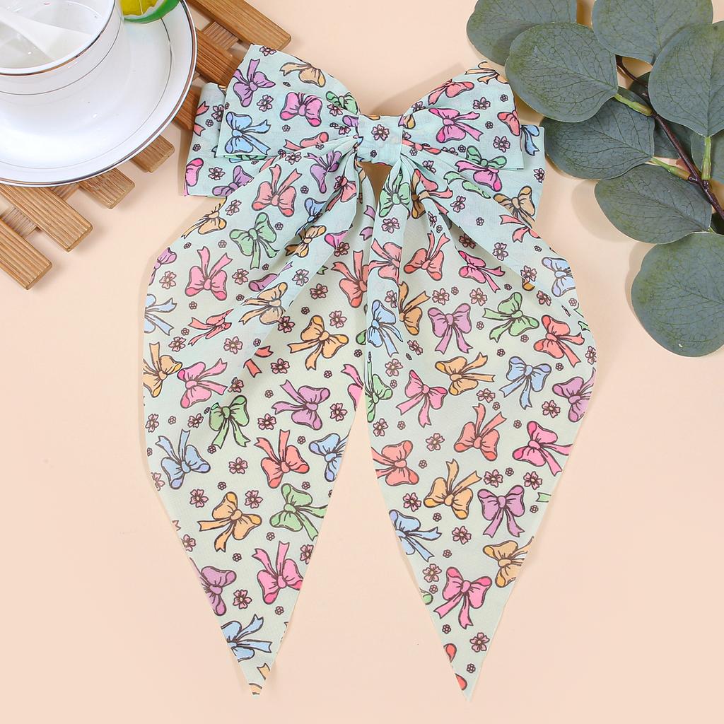 Women Large Hair Bow Hair Clip for Girls Simple Print Bows Hair Clip Ponytail Bow Hairpin Girls Hair Accessories
