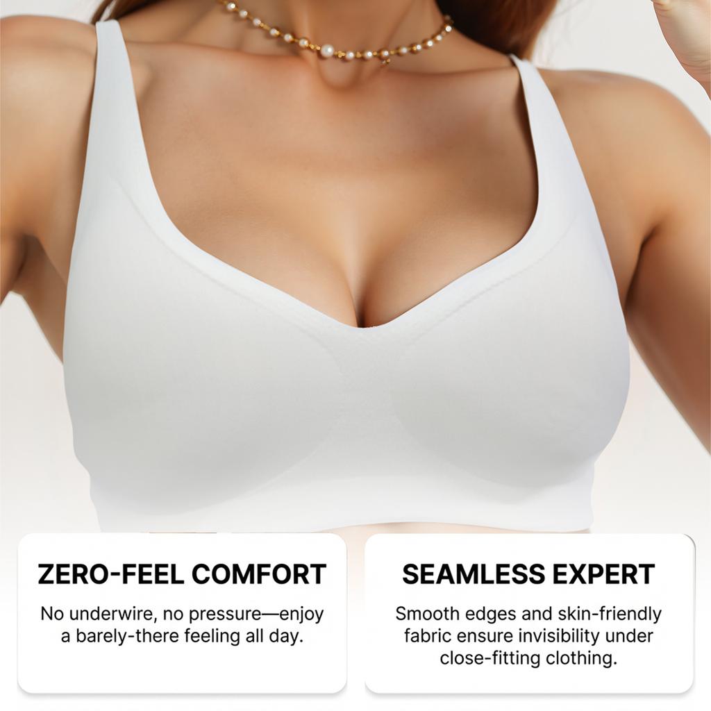 Zeriluna Push-Up Seamless Bra Wireless Invisible Bra for Small Busts Polyamide Spandex