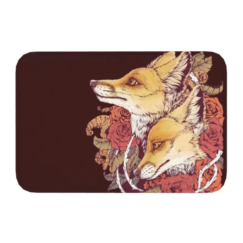 

Custom Kitsune Nine Tail Fox Doormat Anti-Slip Entrance Kitchen Bath Floor Door Mats Japanese Art Living Room Carpet Rug 40x60cm
