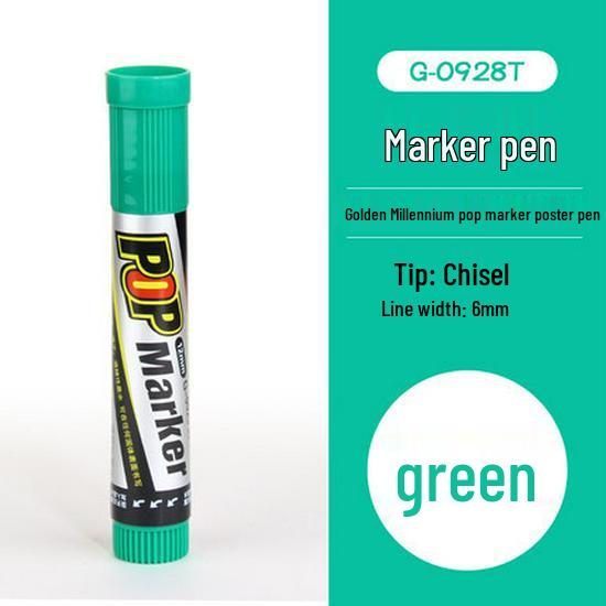 Jin Wannian POP 12-Color 6mm Chisel Tip Marker Set for Posters and Ads