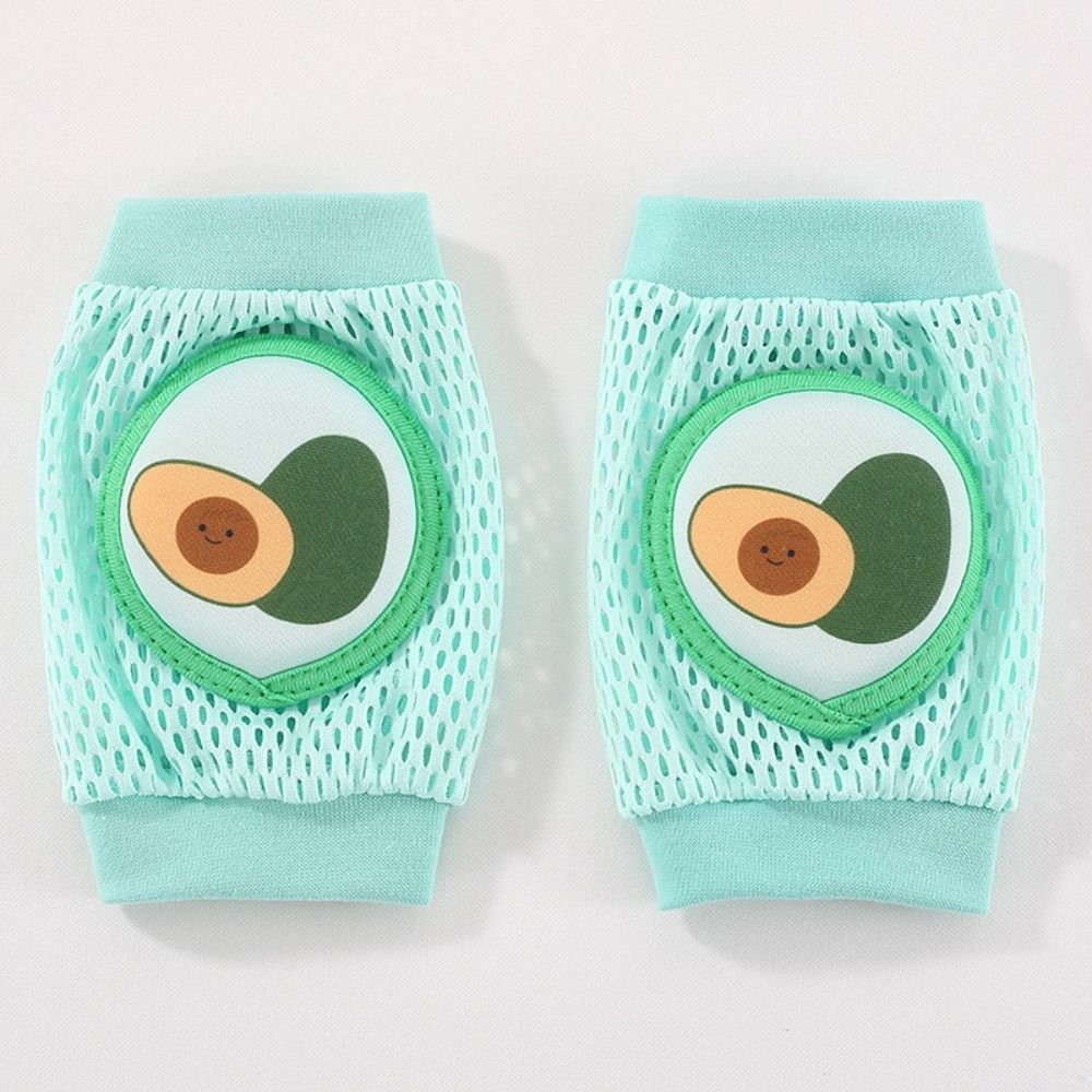 

Сетчатые детские наколенники с рисунком из мультфильма из хлопка и полиэстера для младенцев, наколенники для ползающих малышей, защита для детей avocado