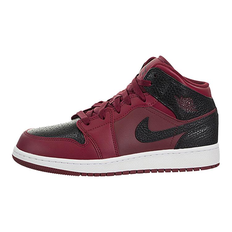 

Jordan 1 Mid Team Red Black White GS 554725-601 38.5