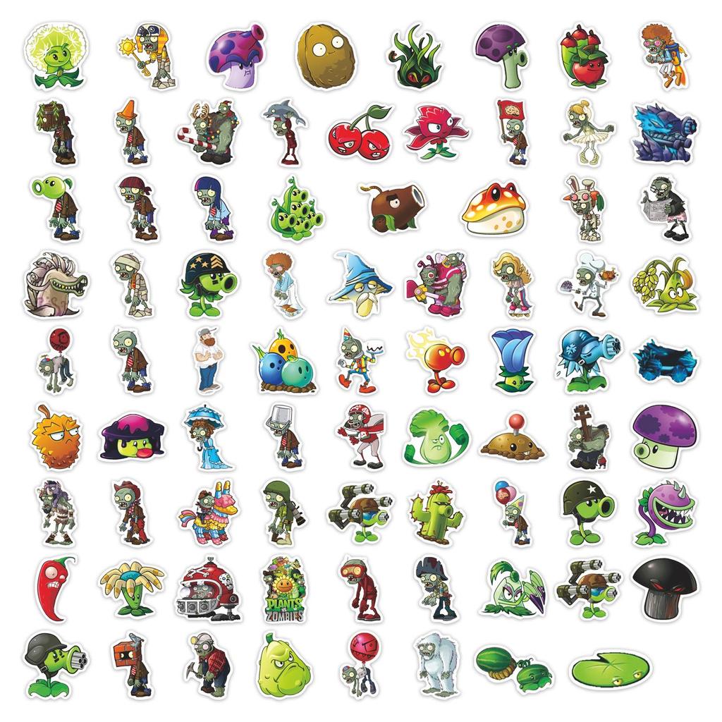 78 Waterproof Plants vs. Zombies Stickers for Notebooks, Water Bottles, Luggage, and Phones