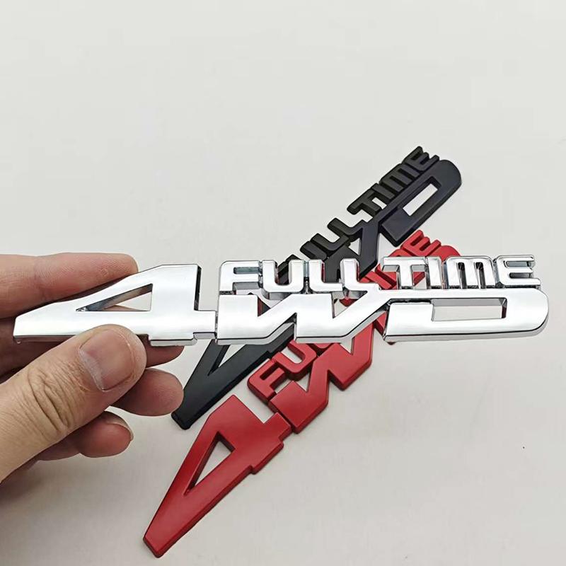3D Metal Car Styling Logo Full Time 4WD Badge Trunk Fender Side Stickr Emblem For Jeep Compass Grand Cherokee Toyota Accessories
