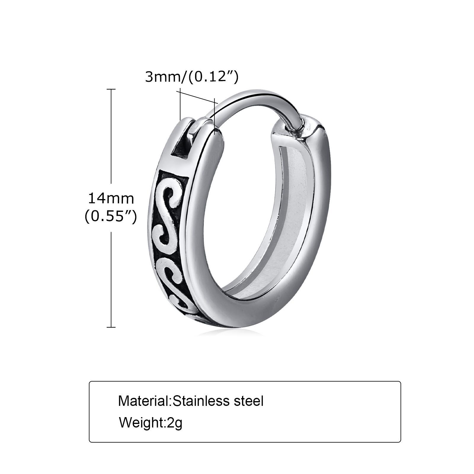 Men s Personality Fashion Retro Stainless Steel Earrings Earrings Men s Accessories, Quanxi Water Jewelry EH-486