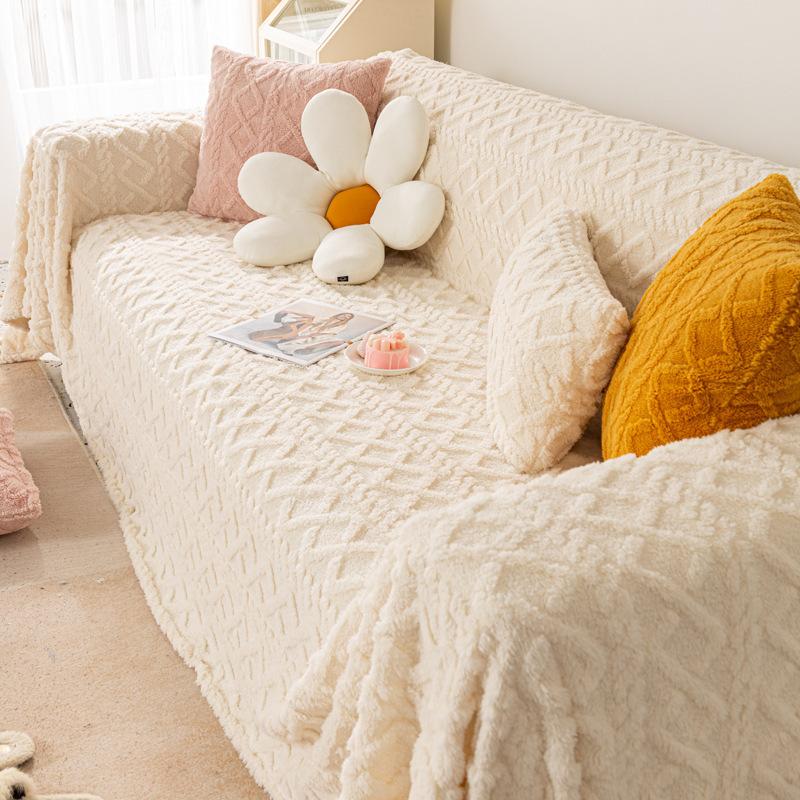 Anti-cat Scratch Sofa Cover Cloth Sofa Towel Winter Plush Sofa Cover All-inclusive Universal Sofa Blanket Full Cover