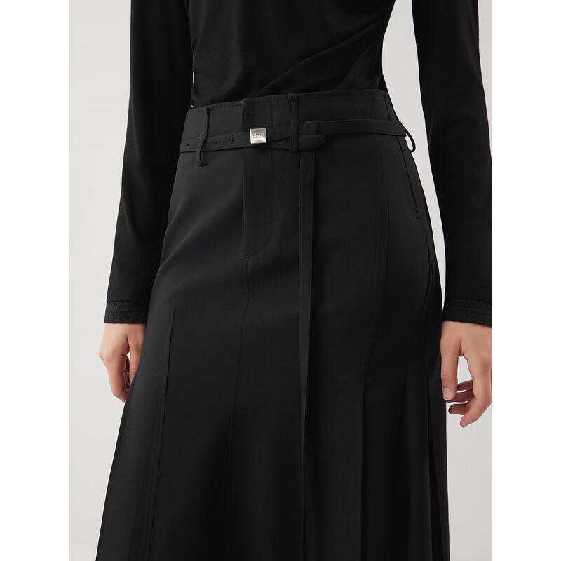 ELLE French Lambswool Fishtail Midi Skirt