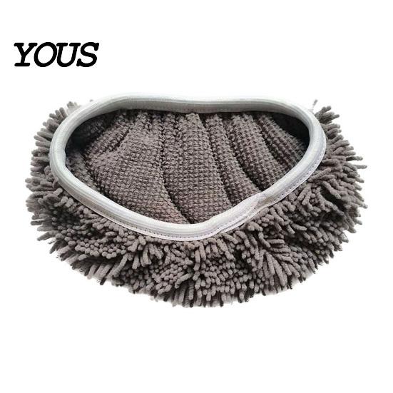 Washable Floor Cleaning Pads Microfiber Chenille Mop Pad, Reusable Replacement Cover, Elastic Head Covers Design Mopping Pad for Wet And Dry Dust Hair