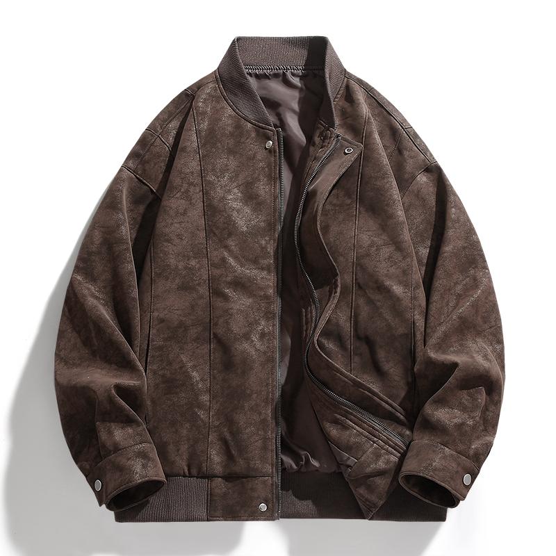 New Style Deerskin Velvet Men's American Fashion Brand Loose Casual Jacket