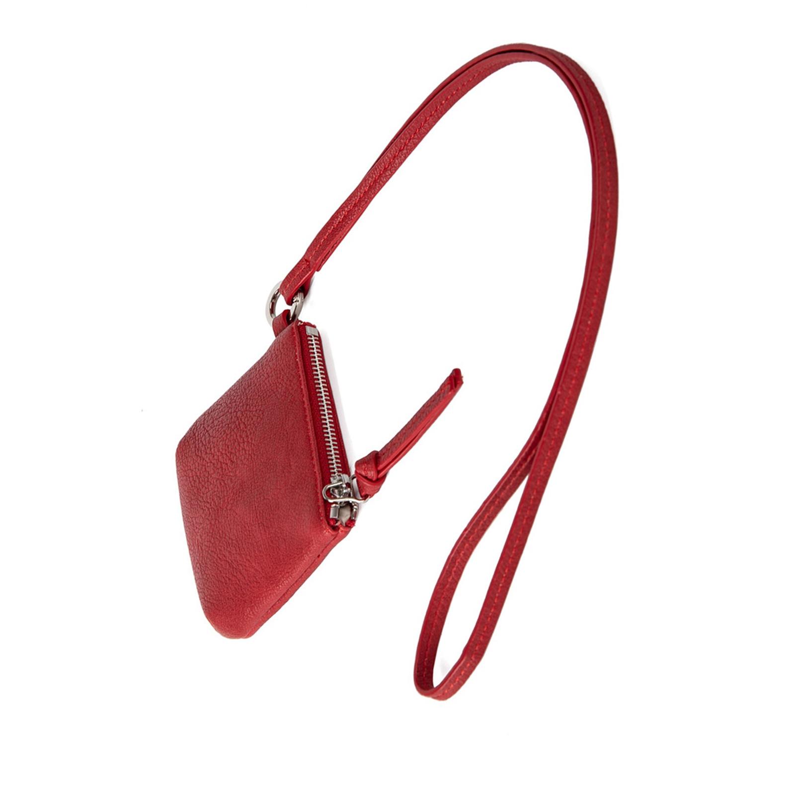 

Дорожный кошелек на шею, маленькая сумка кроссбоди, кожаный шейный кошелек, сумка для хранения ключей, помады, наушников, органайзеры для женщин красный