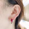 Purple Gold European Fashion Atmosphere Inlaid Stone Ear Buckle Exquisite Rose Gold Plated Earrings Women