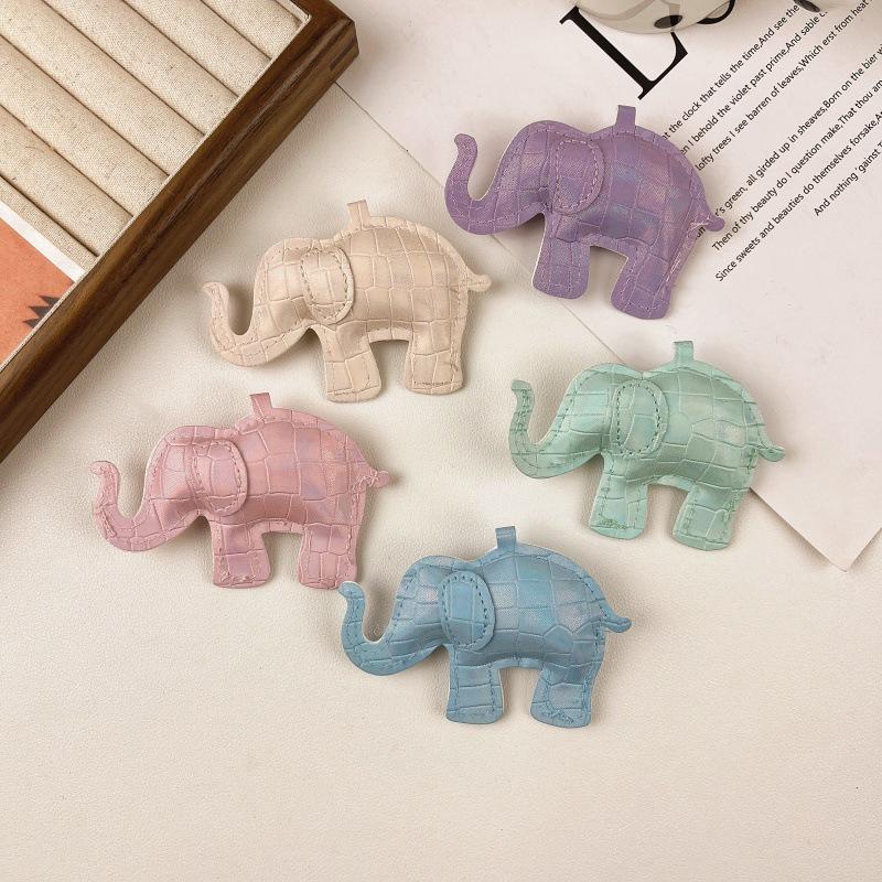 Pu Leather Elephant Charms Diy Keychains Necklaces Accessories Cute Pendants