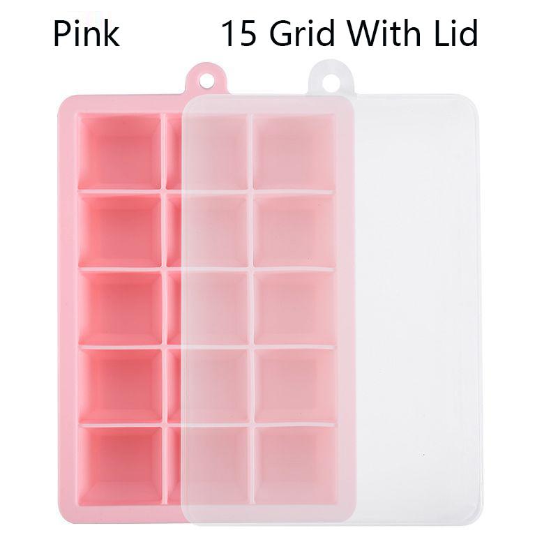 24 Grids Ice Tray Mold Food Grade Silicone Ice Tray with Lid Ice Cube Mold Drinks Whiskey Cocktails Tools Ice Mold Trays Lids