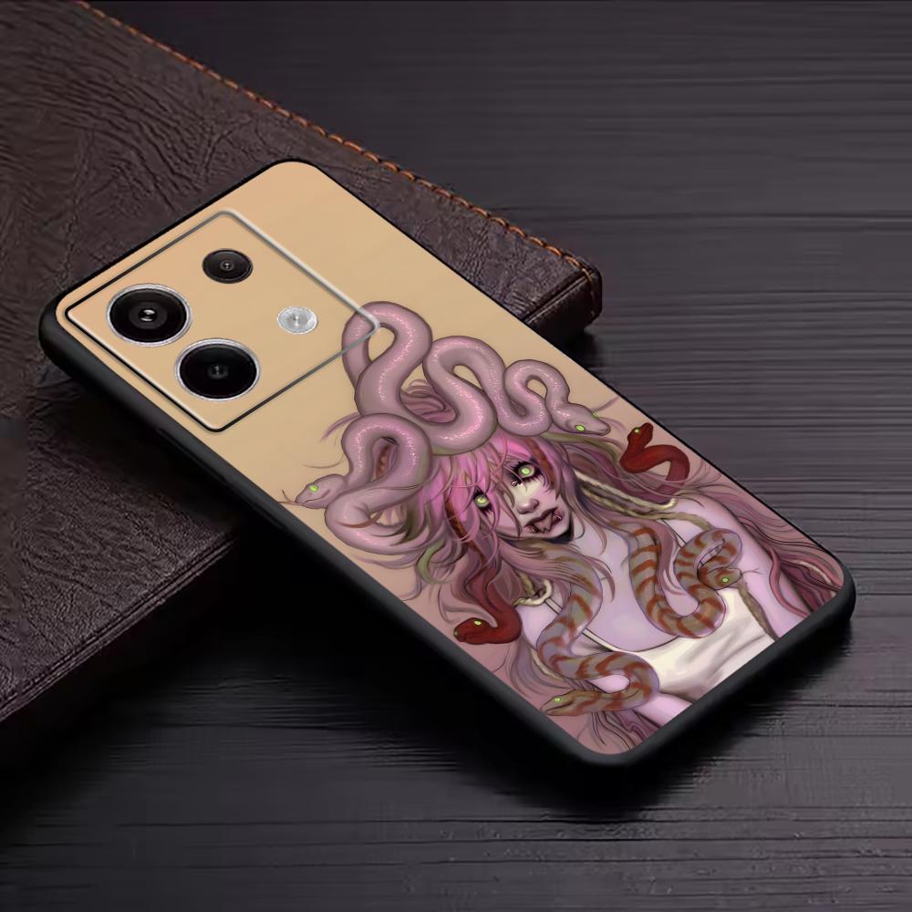 Gothic style cool girl  Phone Case For Redmi Note 14 13 12 11 Pro Plus S 5G 14C A3 Soft Black Phone Cover