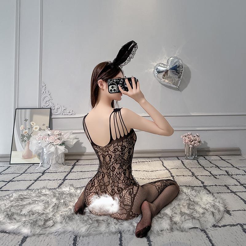 Sexy Underwear Women's Sexy One-piece Netwear Lace Suspenders One-piece Stockings Uniform Set Net Socks One-piece