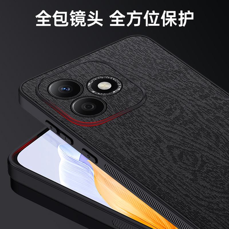 Luxury Tree Grain Leather Case For Honor 600 Lite Shockproof Anti-fall Lens Full Protection Cover Bumper For Honor 600 Lite