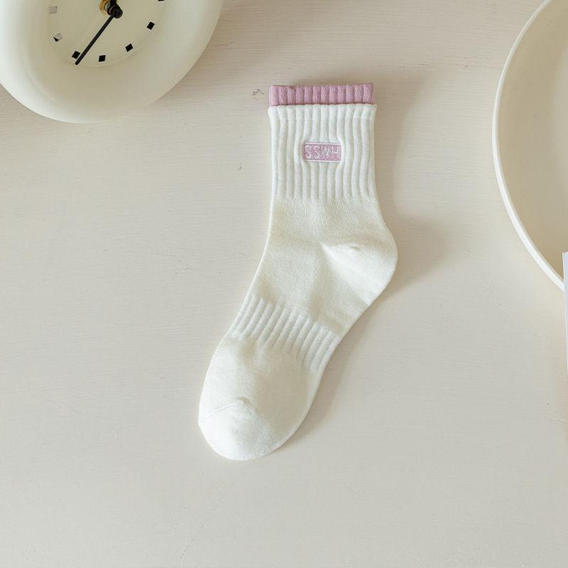 Female Spring and Autumn Fashion New Sports Deodorant Tube Socks