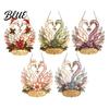 Acrylic Light Catcher Stained Glass Style Swan Pendant Decorative Suncatcher for Window Car Pendant And Christmas Tree Ornament Colorful Reflector,