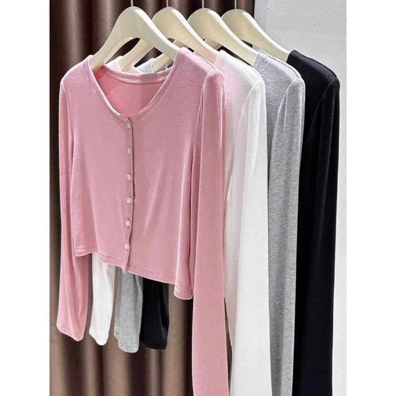 Women's Solid-Color Sun Protection Long Sleeve Cardigan Shawl Jacket