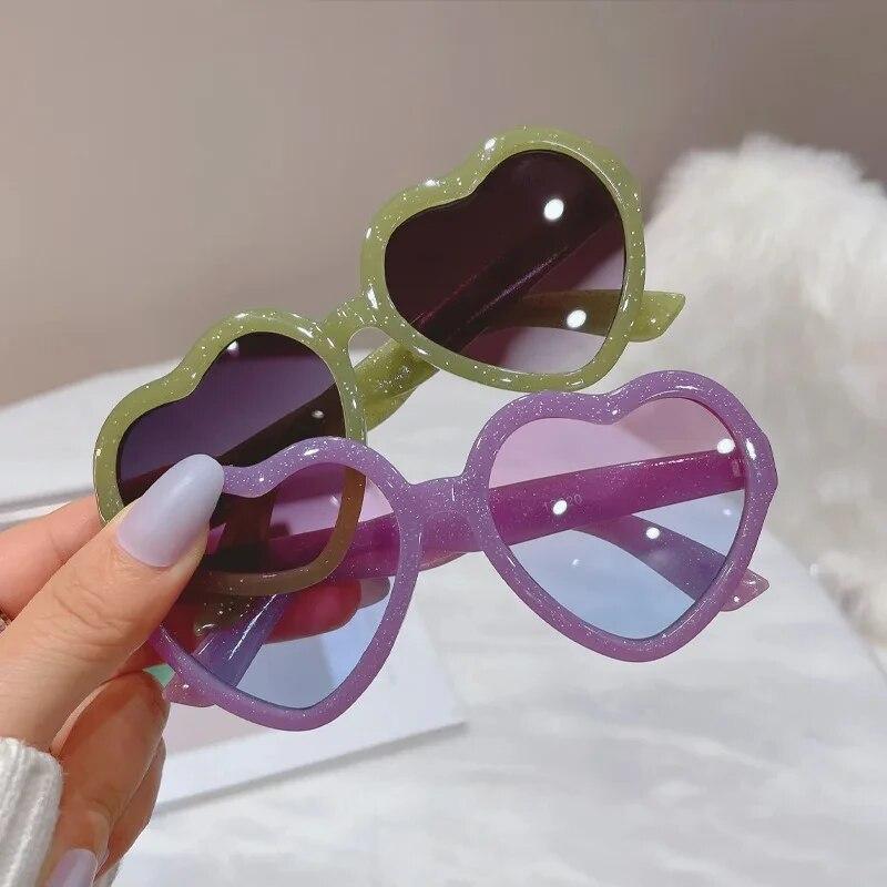 Cute Candy Color Hearts Kids Sunglasses Children Retro Pink Cartoon Sun Glasses Frame Girls Boys Baby Sunglasses UV400 Eyewear