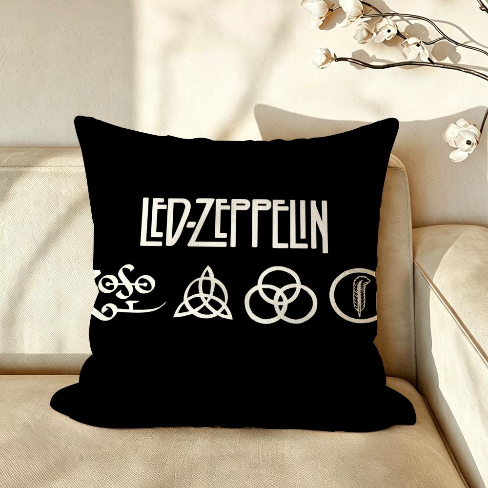 Band LLedZZeppelin Cushion Cover Pillow Case Antidustmite Pillowcase Silky Short Plush Sofa Cushion Cover hot