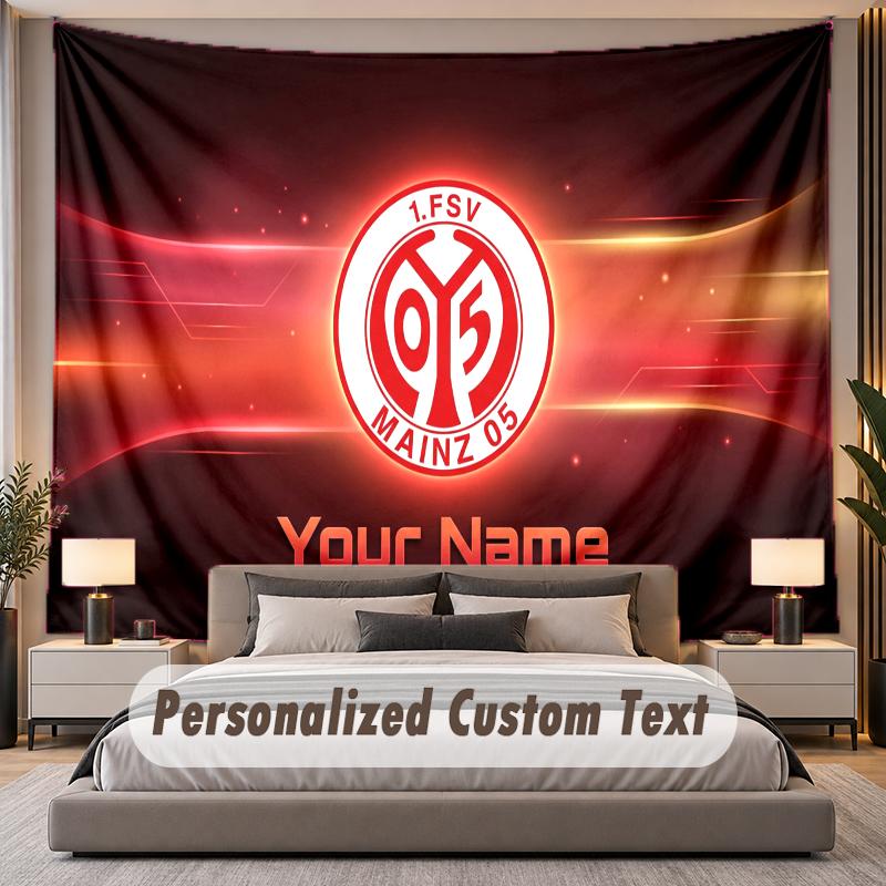 Custom Name Text Tapestry Mainz 05 Personalized Polyester Wall Tapestry For Bedroom And Room