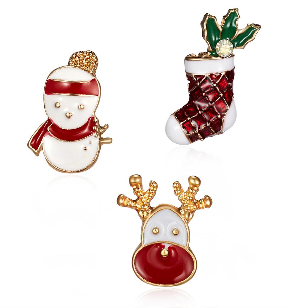 

3 шт. Рождественская брошь-булавка, ювелирные изделия, праздничный рождественский подарок для вечеринки для женщин и девочек, винтажная одежда со стразами, художественный декор