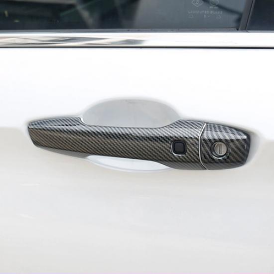 Carbon Fiber Car Side Door Handles Cover Trim For Mitsubishi Outlander -2024