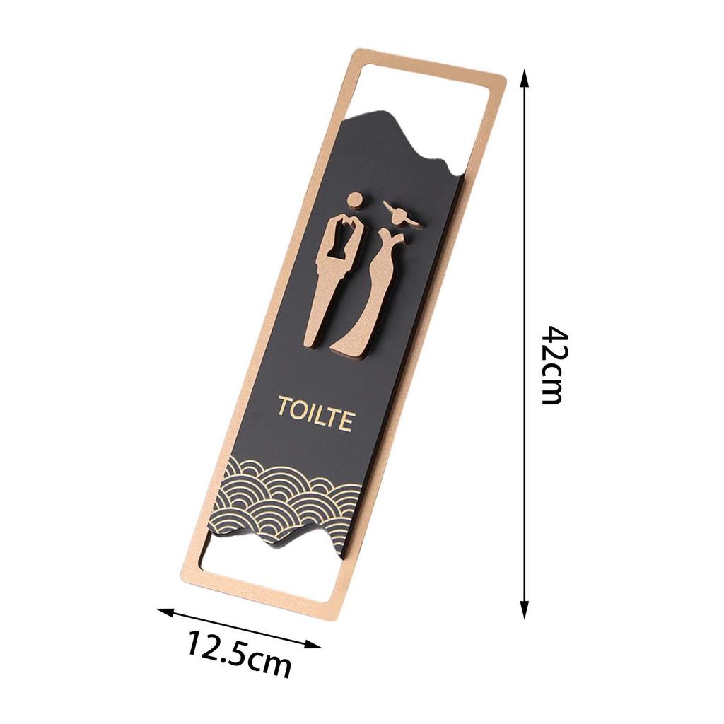 Bathroom Sign 3D Restroom Signage Toilet for Door or Wall Decor