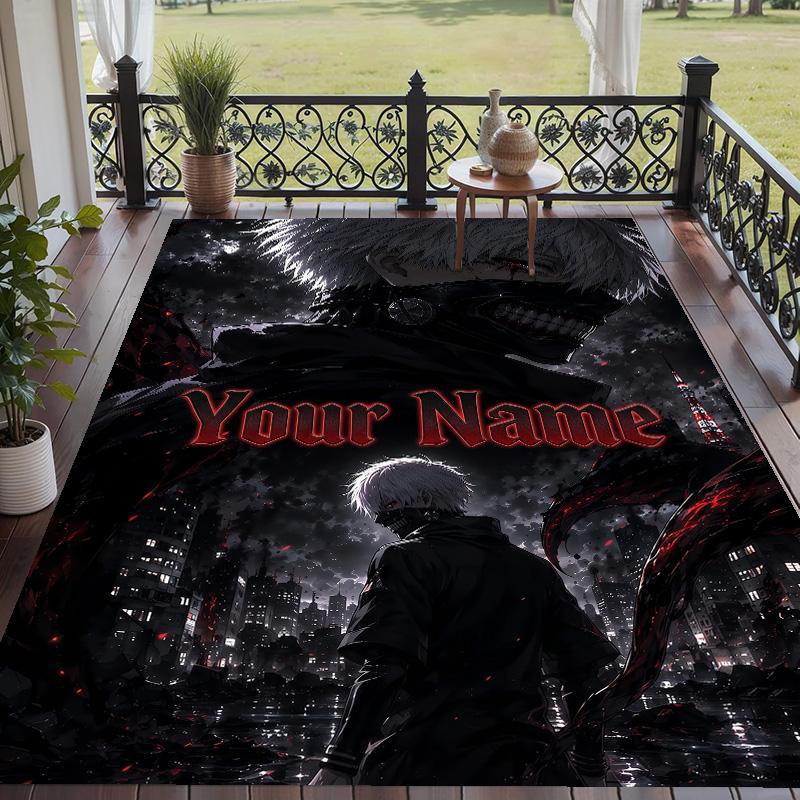 Custom Text Tokyo Ghoul Pattern Floor Rug Soft Indoor Carpet Mat Living Room Bedroom