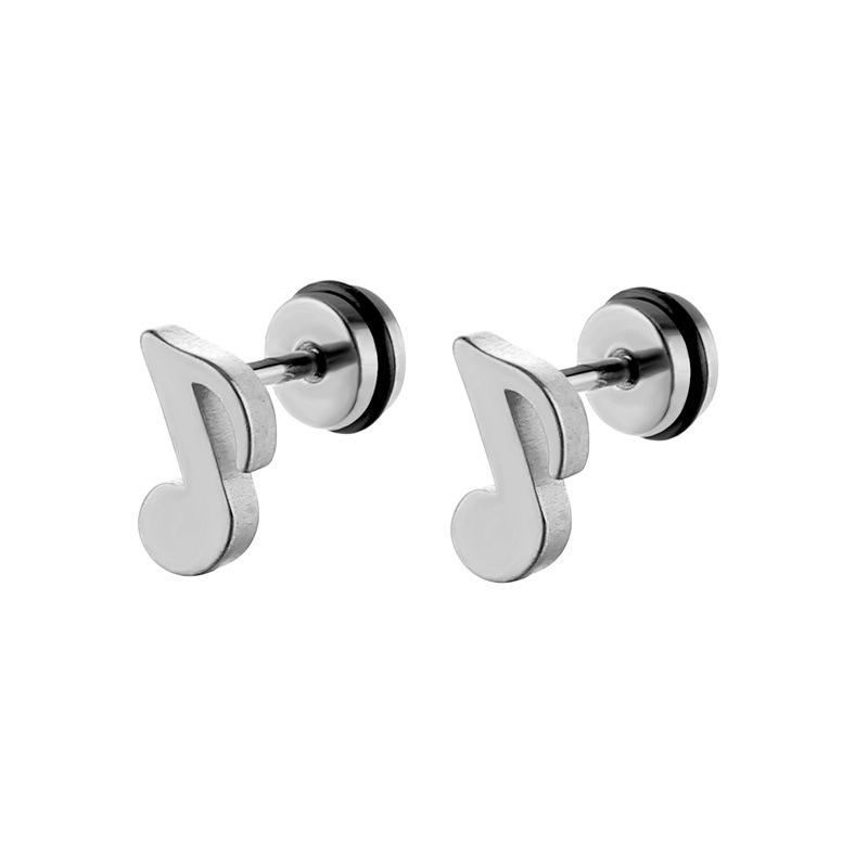 

1 Pair Tiny Dainty Music Notes Stainless Steel Studs Earrings for Women Men Screw Back Fashion Concert Dressing Jewelry Gifts