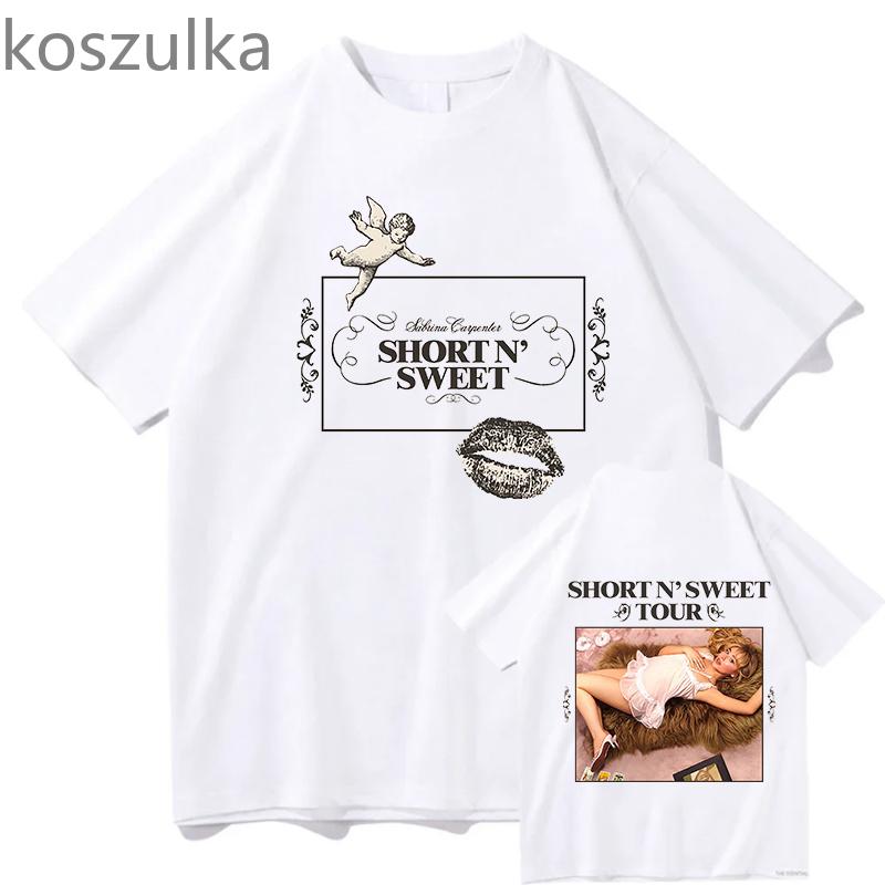Sabrina Carpenter Short N Sweet Tshirts Unisex Summer Tshirt Female Y2k Clothing Pure Cotton Harajuku Fashion Casual Streetwear