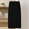 Women's High-Waist Knitted Bodycon Midi Skirt with Slit - Autumn/Winter 2024