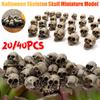 20/40PCS Gothic Skull Sculptures Skeleton Skull Miniature Model Halloween Decoration Skeleton Ornament Landscape Garden Potted