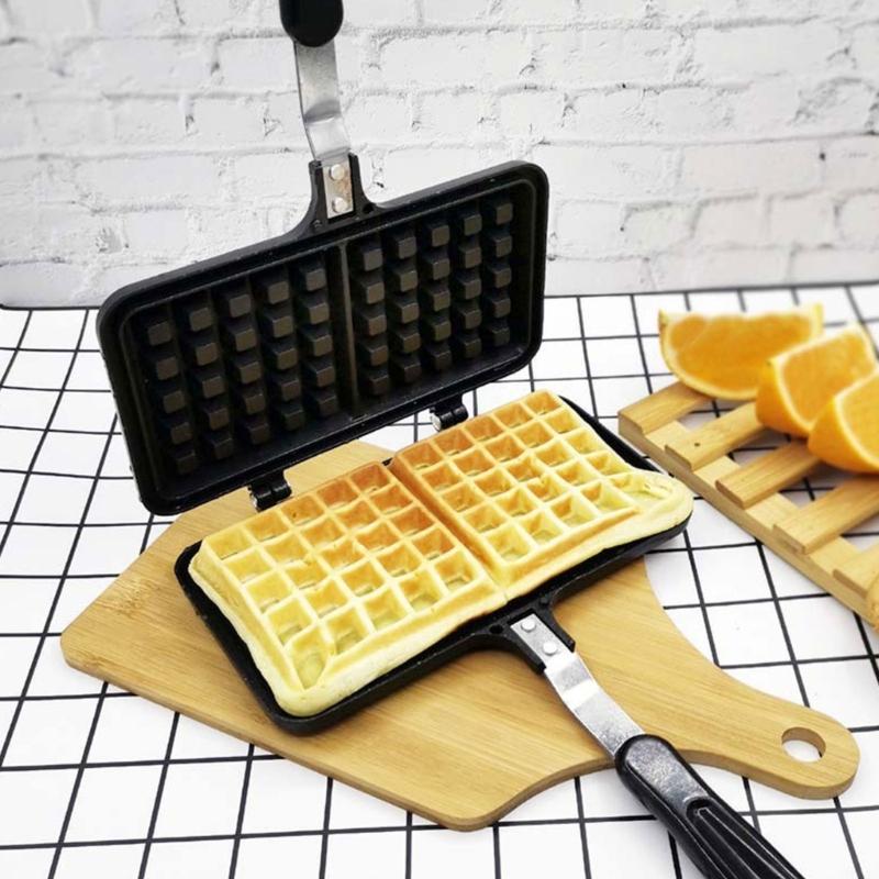 Łatwa do czyszczenia forma do gofrów Niezawodna tacka na gofry Nieprzywierająca forma do gofrów Dwustronna patelnia do gofrów Waflowa prasa do gotowania na zewnątrz
