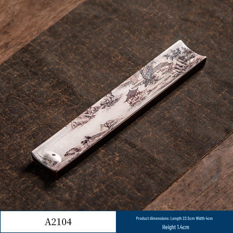 Guochao River & Mountain Ceramic Incense Holder - Retro Incense Stick Tray for Indoor Use