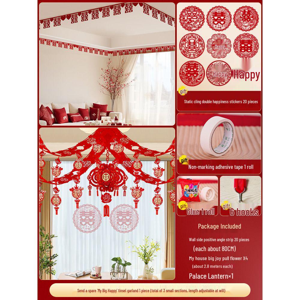 Complete Wedding Decoration Set: Bride's Room, Groom's New Home & Living Room Ceiling