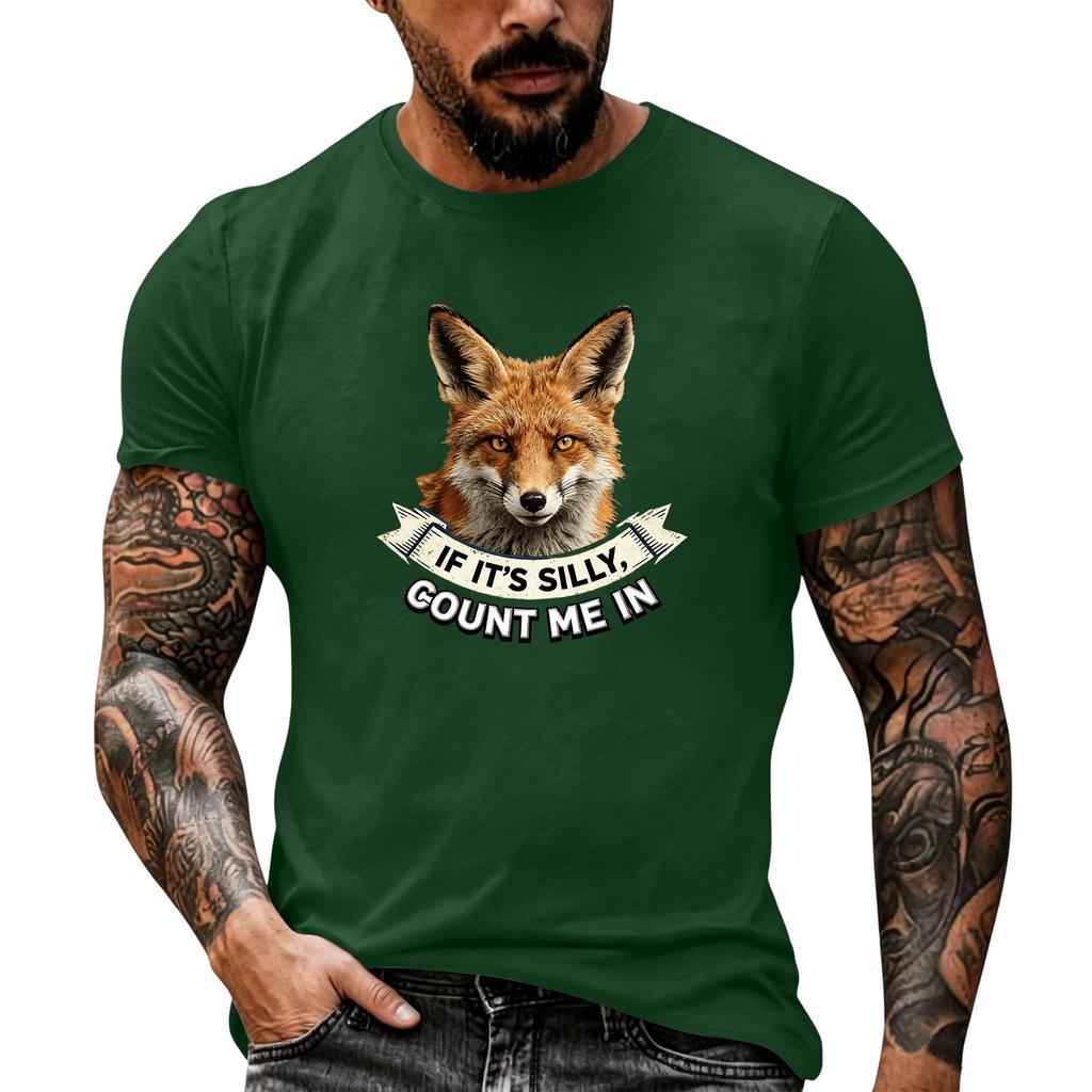Herren Lustiger Tier-Spruch Print Vintage T-Shirt, Locker Atmungsaktiv Sommer Freizeit Oberteil