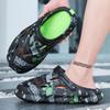 Men'S Hole Shoes Thick-Soled Outer Wear, Stepping On Shit-Feeling Bag Head Slippers Heightening Outdoor Beach Sandals