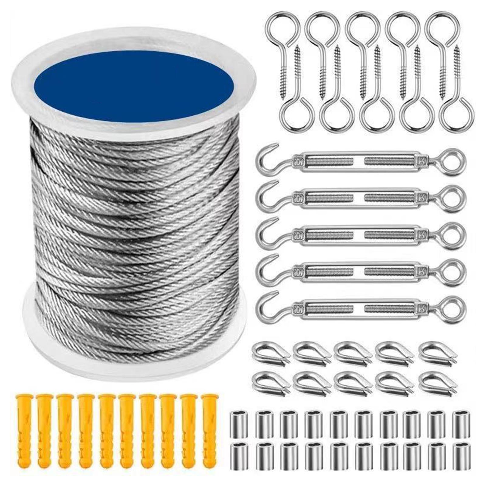Upgraded Stainless Steel Cable Hanging Set Steel Wire Rope Suspension for Garden Wire Fencing Sturdyand Long Lasting 1