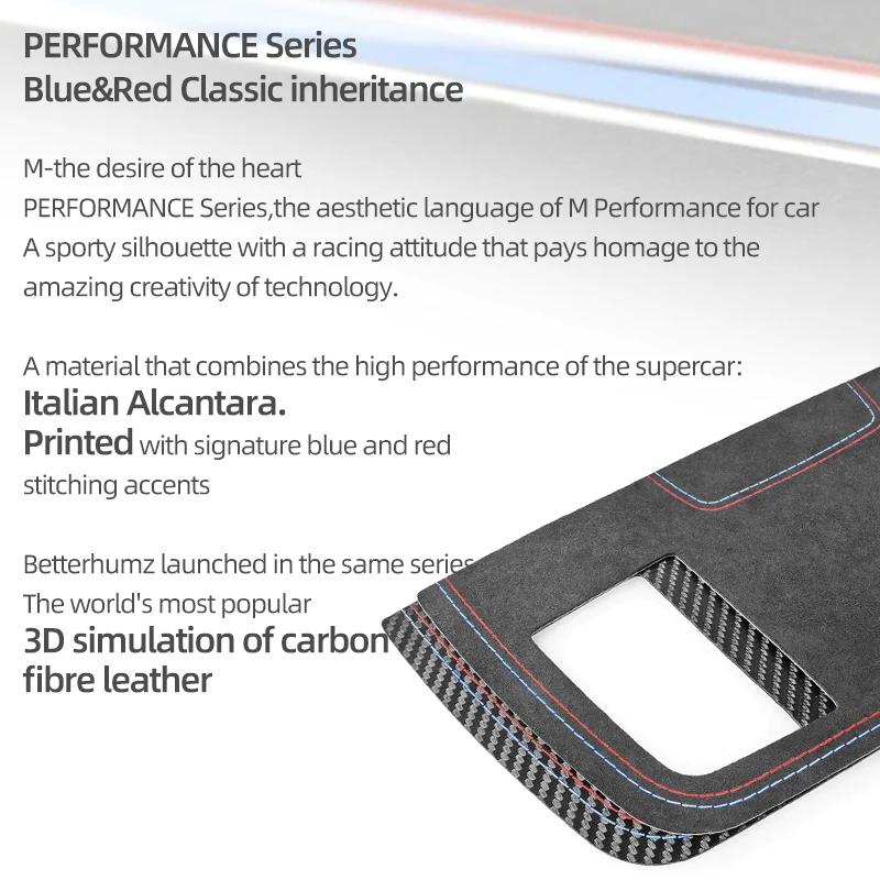 For BMW E90 E92 E93 Made of Alcantara/Carbon Fiber Leather Dashboard Air Vent Outlet Panel Trim Sticker Car Interior Accessories