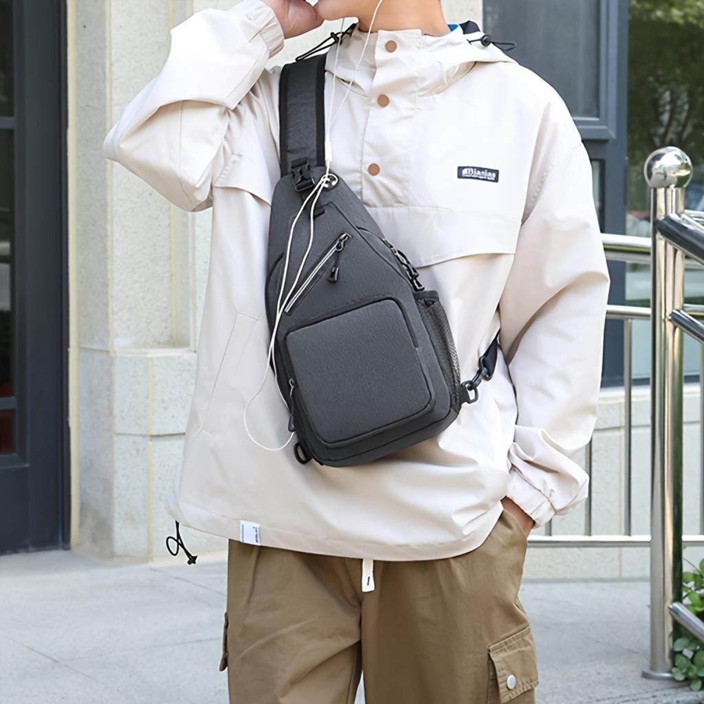 Unisex crossbody taška s velkou kapacitou - Nastavitelný ramenní popruh, Design s více kapsami, Vhodná pro cestování v přírodě, Sport a dojíždění Cestovní tašky