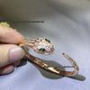 Seiko 18K Gold & Diamond Snake Bracelet: Women's 925 Sterling Silver, Double Circle, Mother-of-Pearl Inlay.