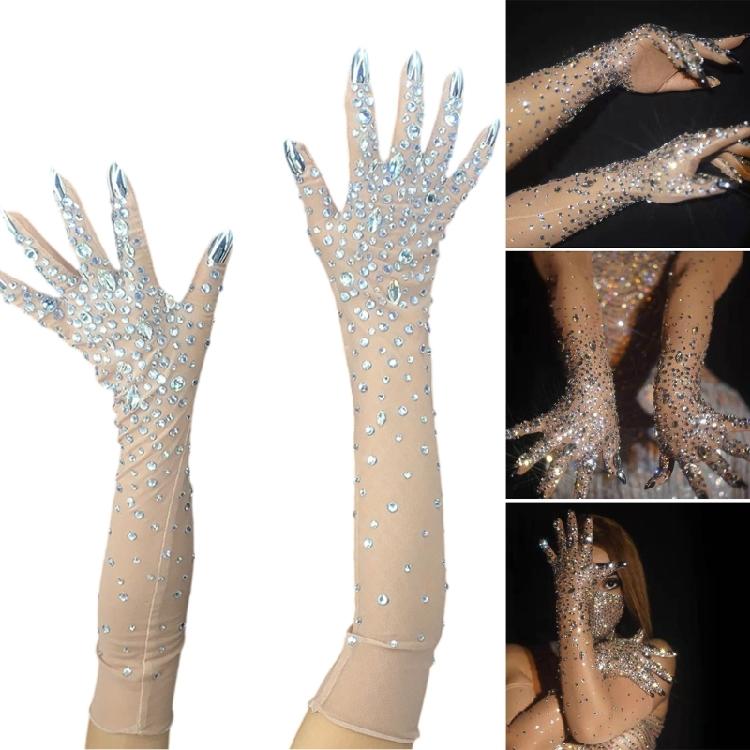 1pair Masquerades Meshes Gloves Ladies' Dress Gloves Luxurious Meshes Mittens for Photographic and Theme Parties